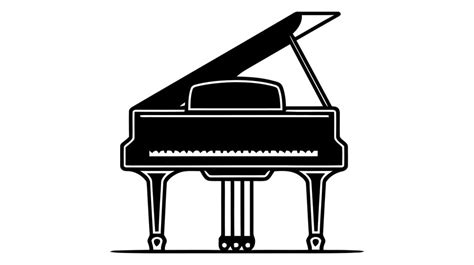 Premium Vector | Piano vector icon logo black piano isolated on white background