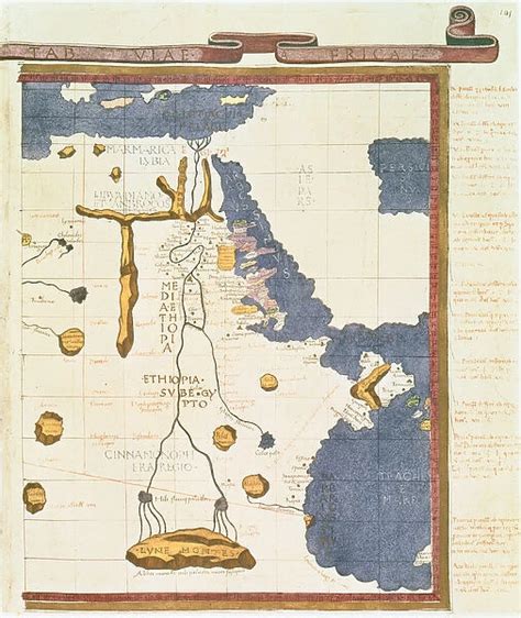 Map showing Egypt to Ethiopia, from the Ptolemy manuscript