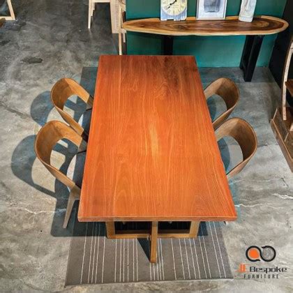 AFRICAN MAHOGANY WOOD DINING TABLE SET