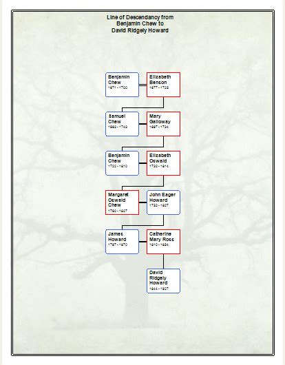 Family Tree Maker User: Direct Descendant Chart