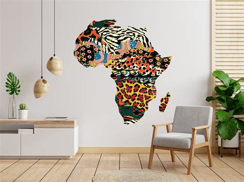 Africa Map Wall Art Vinyl Sticker Africa Continent Wall Vinyl | Etsy