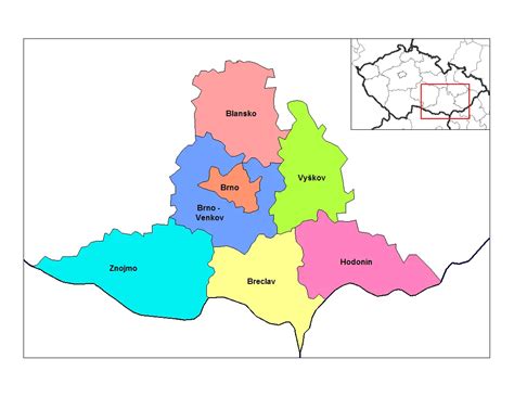 South Moravia Districts • Mapsof.net