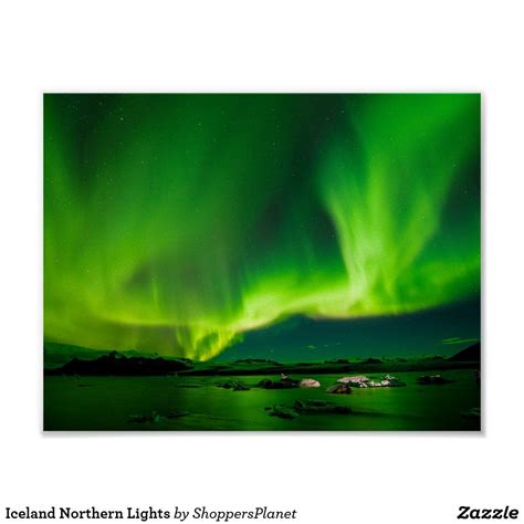 Iceland Northern Lights Poster | Zazzle | Northern lights iceland ...