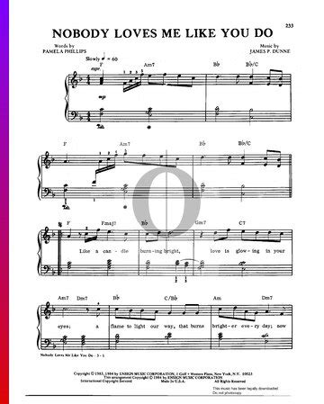 Nobody Loves Me Like You Do (Whitney Houston) Piano Sheet Music - OKTAV