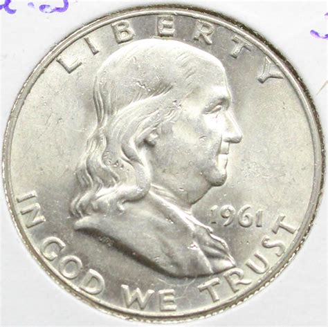 1961 D USA FRANKLIN 50 CENT COIN