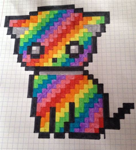 Chat multicolore | Pixel art chat, Pixel art, Art multicolore