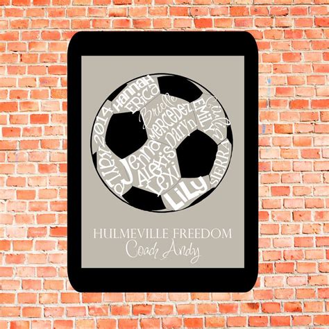 Custom Soccer Design | Typography | Personalized | Word Art | Wall Art | Coach Gift | Team Gift ...