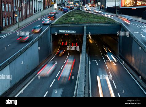 Birmingham Road Tunnels. Pictured the entrance to the Queensway tunnel. The tunnels were closed ...