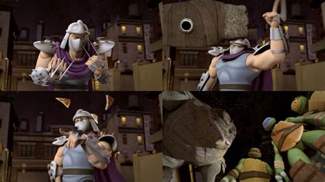 TMNT (2012)-2012 Leatherhead punches 1987 Shredder by matuta2002 on DeviantArt