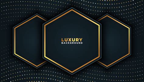 Black Luxury Background with Gold Dots and Hexagons 834429 Vector Art ...