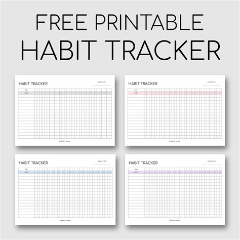 Habit Tracker Printable