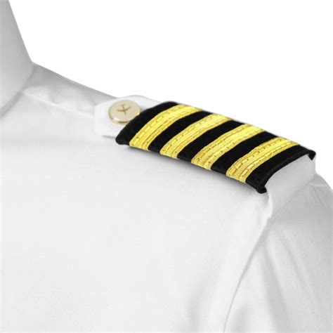 Four Bar Airline Pilot Uniform Epaulets Captain Stripe Shoulder Board Costume | eBay