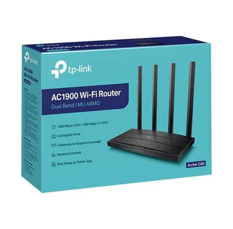 TP-Link Archer C80 AC1900 - Trådløs router AC Standard - 802.11ac