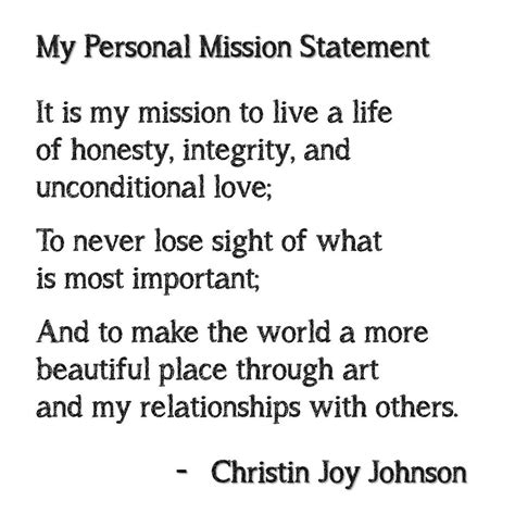 Personal Mission Statement Examples For Teenagers