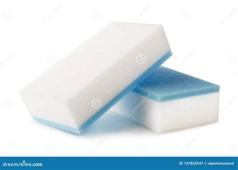 Melamine sponges isolated stock image. Image of dishes - 147855941