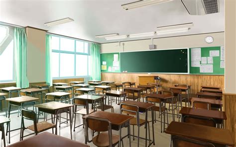 Download High School Students Learning in their Anime Classroom | Wallpapers.com