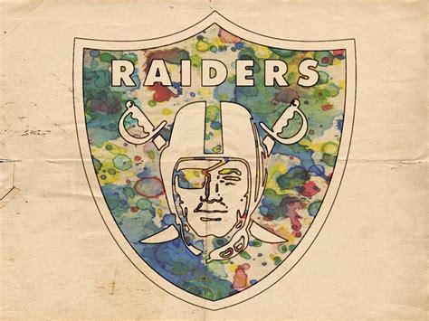 Oakland Raiders Poster Vintage Painting by Florian Rodarte