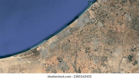 Gaza Strip Israel Border Map Satellite Stock Illustration 2385163435 ...