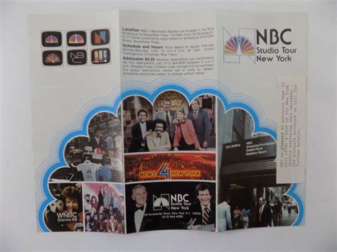 NBC TV Studio Tour Pamphlet 80s New York Carson Letterman Imus Brokaw ...