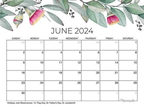 June 2024 Blank Calendar Printable - April 2024 Calendar With Holidays