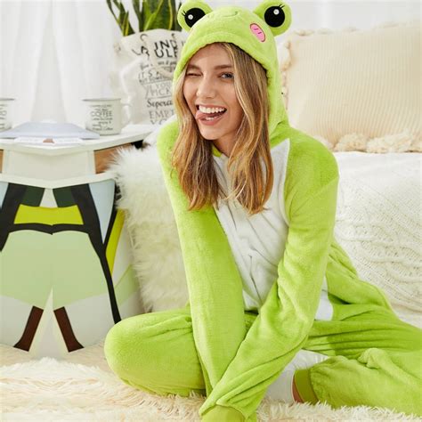 Mens & Womens Frog Onesie Pajamas Adults Animal Onesies- Luckyonesie.com