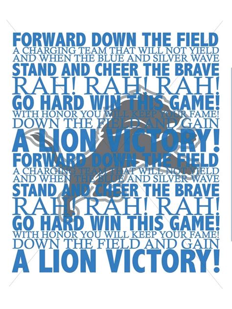 Items similar to Detroit Lions Fight song poster - digital download on Etsy