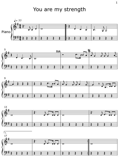 You are my strength - Sheet music for Piano