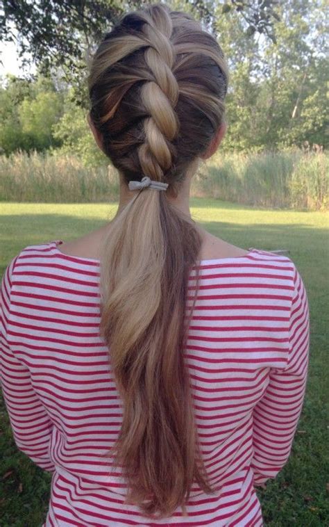 French rope braid + ponytail. Love this! Could work for business stuff/casual, or if you made ...