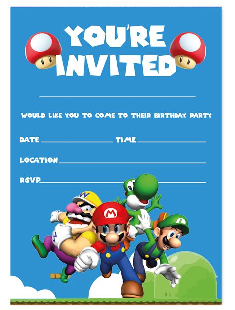 Super Mario Birthday Invitations Printable Free - prntbl.concejomunicipaldechinu.gov.co