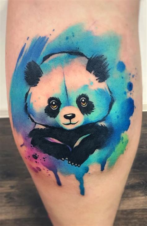 watercolor panda tattoo © tattoo artist Ewa Sroka 💜🐼💜🐼💜🐼💜🐼💜 | Small dog ...