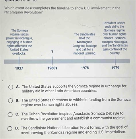 Solved: Which event best completes the timeline to show U.S ...