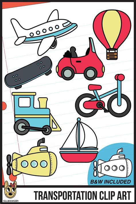 Transportation Clip Art | Clip art, Art transportation, Kindergarten ...