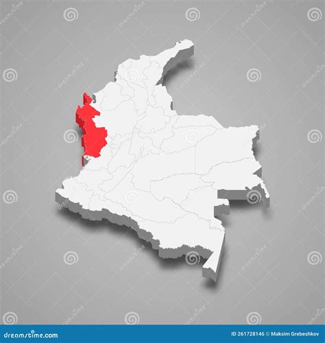 Choco Region Location within Colombia 3d Map Stock Vector ...