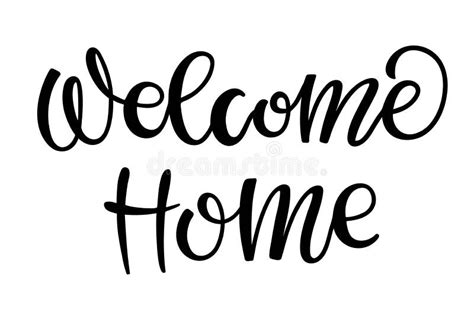 Welcome Home Lettering. Black Text for Flyers, Posters, Banner, Card, Print, Sticker, Label ...