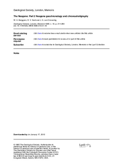 (PDF) The Neogene: Part 2 Neogene geochronology and chronostratigraphy service Email alerting ...