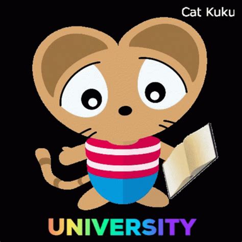 University Cartoon Cat Studying GIF | GIFDB.com