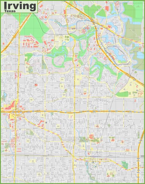 Large detailed map of Irving