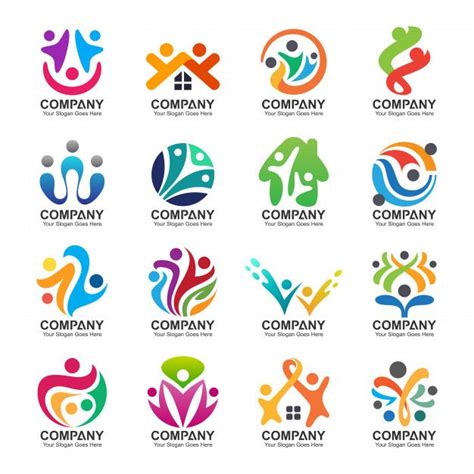 Colección de logotipo abstracto personas y familia, iconos de personas, plantilla de logotipo de ...