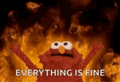 This Is Fine Elmo In Flames GIF | GIFDB.com