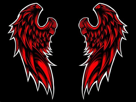 Angel wings mascot on black background 11049375 Vector Art at Vecteezy