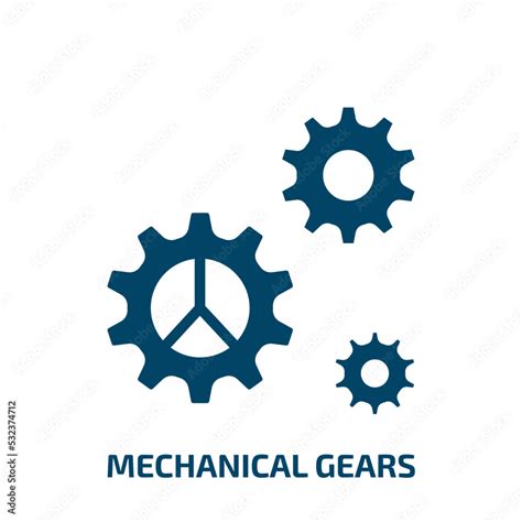 mechanical gears icon from other collection. Filled mechanical gears, gear, technology glyph ...