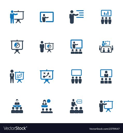 Business presentation icons Royalty Free Vector Image