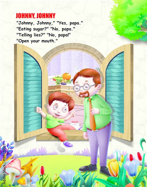 johny johny yes papa rhymes Stock Illustration | Adobe Stock