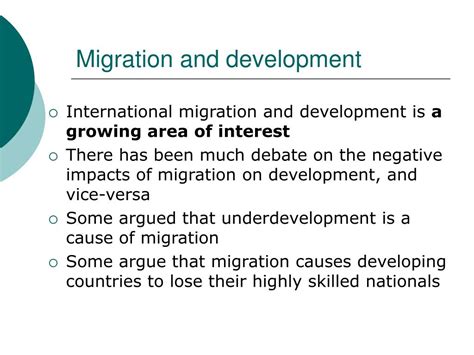 PPT - Migration and development PowerPoint Presentation, free download - ID:798916