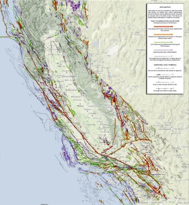 Fault lines in California - California Fault Lines Map: Updated Map of Earthquake Hazard in ...