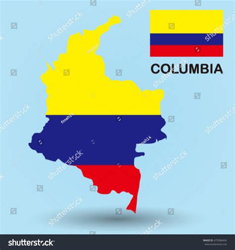 Columbia Flag Map Stock Vector (Royalty Free) 475586404 | Shutterstock