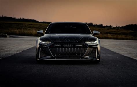 Wallpaper Audi, black, front view, RS 7, 2020, V8 Biturbo, RS7 ...