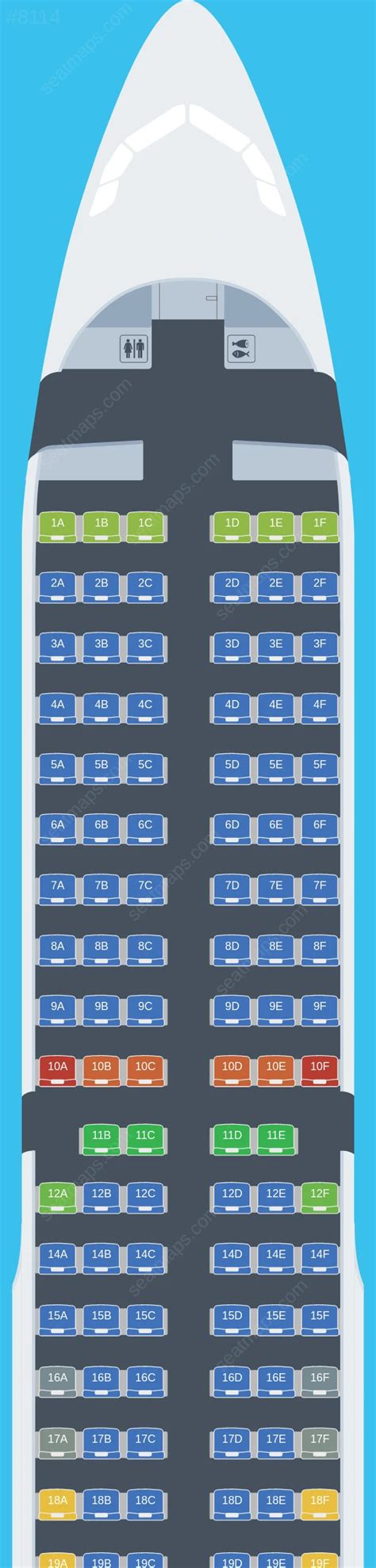 Seat map of Cebu Pacific Air Airbus A321 aircraft