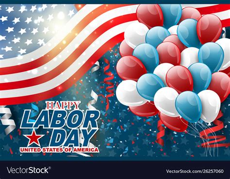 Usa labor day background design american flag Vector Image