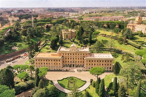 Premium Photo | Aerial view of the vatican gardens:. palace of the ...